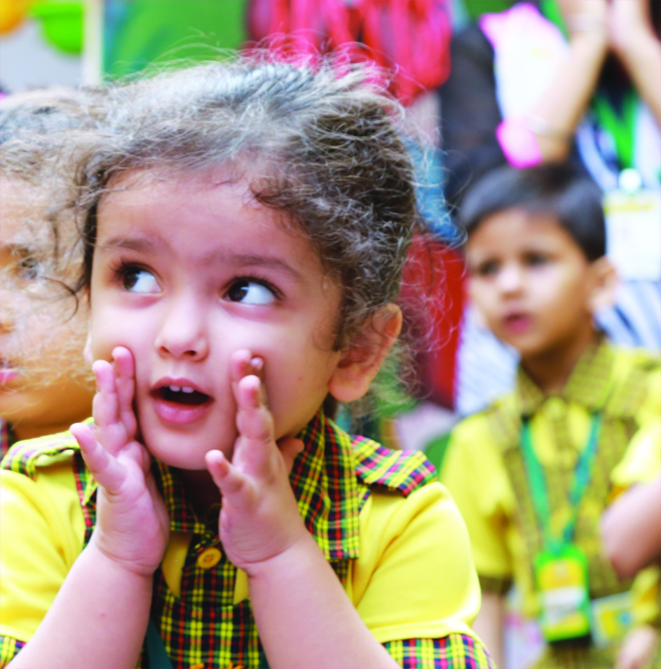 A young learner at Mere Nanhe Kadam in school uniform