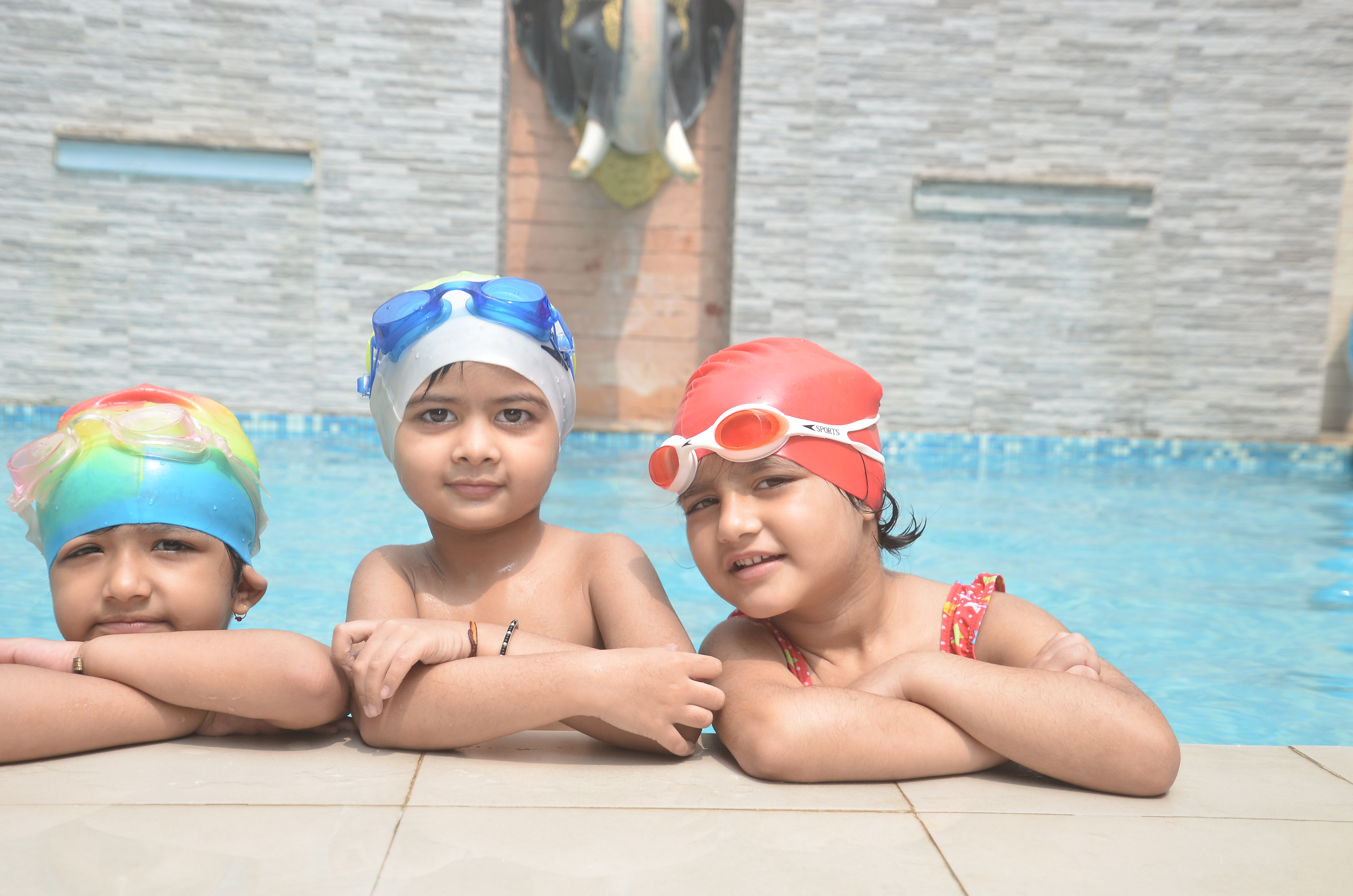 Poolside friends