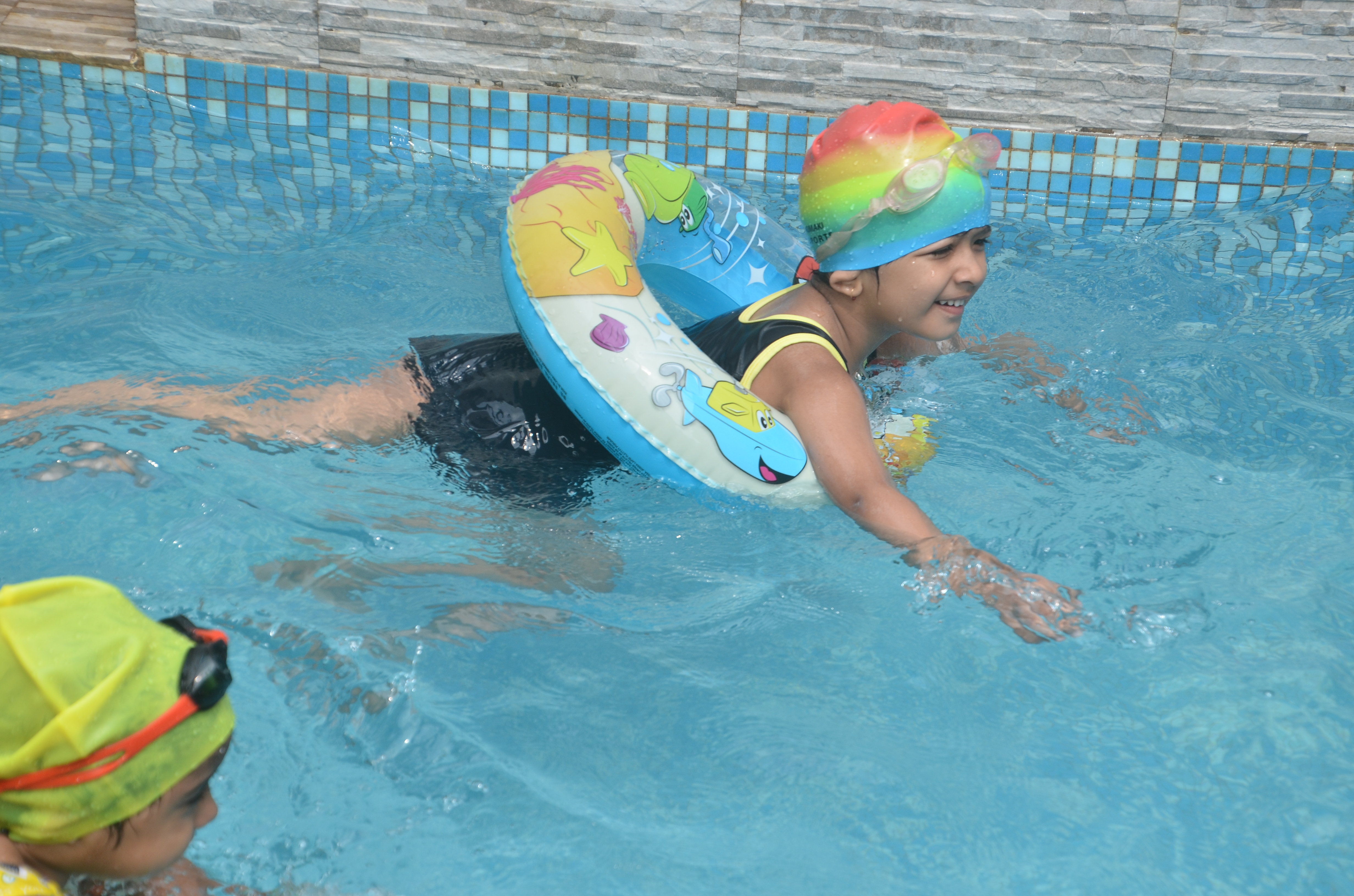 Swimming lesson in progress
